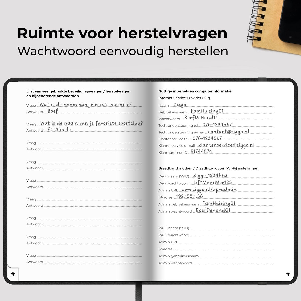 Systemyze Wachtwoordenboekje met Alfabet