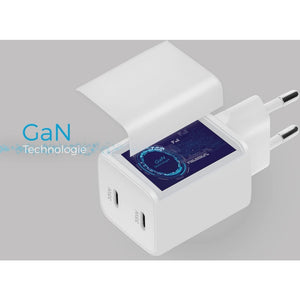 Mobiparts Adapter Dual USB-C 35W Wit