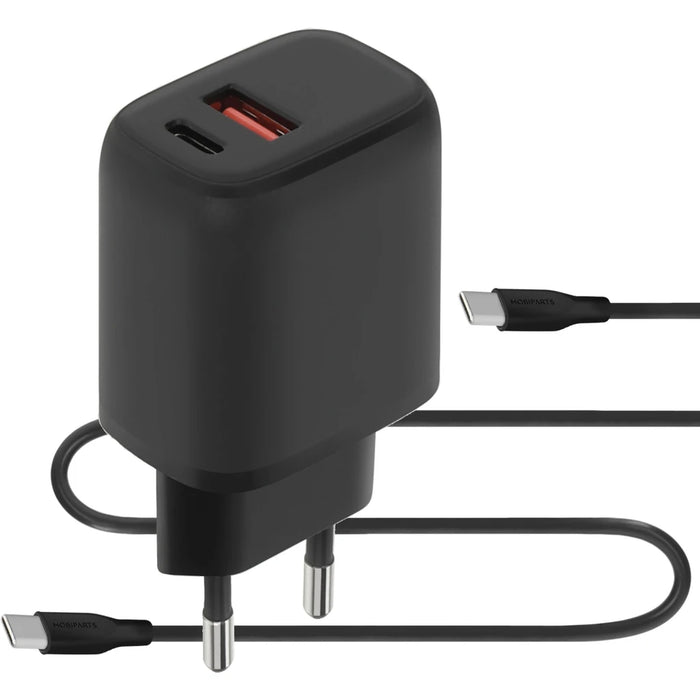 Mobiparts Adapter USB-C en USB-A 20W Zwart - met USB-C Kabel