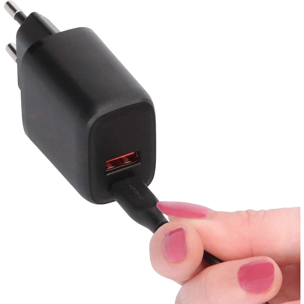 Mobiparts Adapter USB-C en USB-A 20W Zwart - met USB-C Kabel