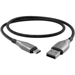 Cygnett Armoured Braided Kabel USB-A naar USB-C 1m Zwart