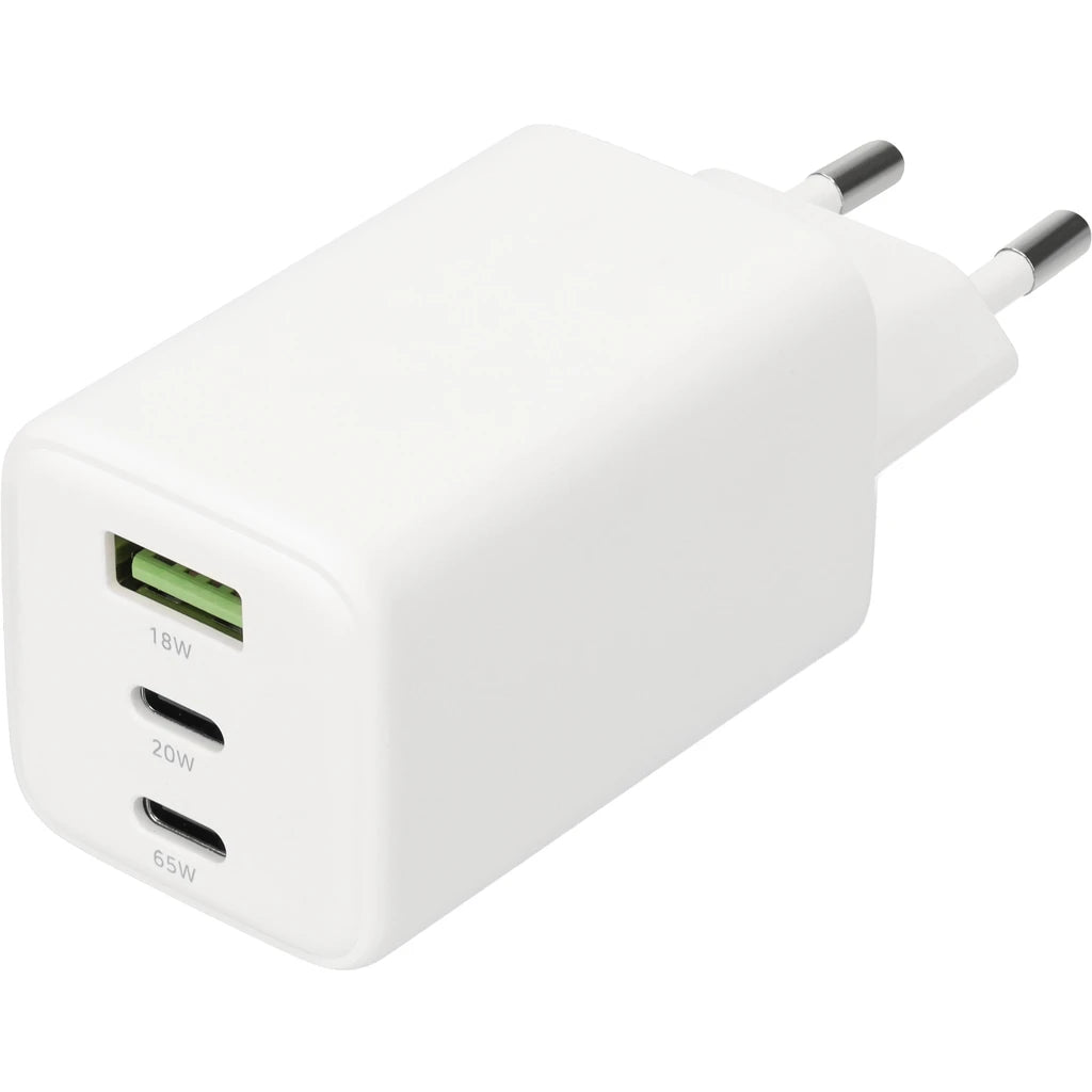 Mobiparts Adapter Dual USB-C en USB-A 65W Wit