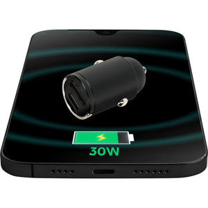 Mobiparts Auto Adapter USB-C en USB-A 30W Zwart