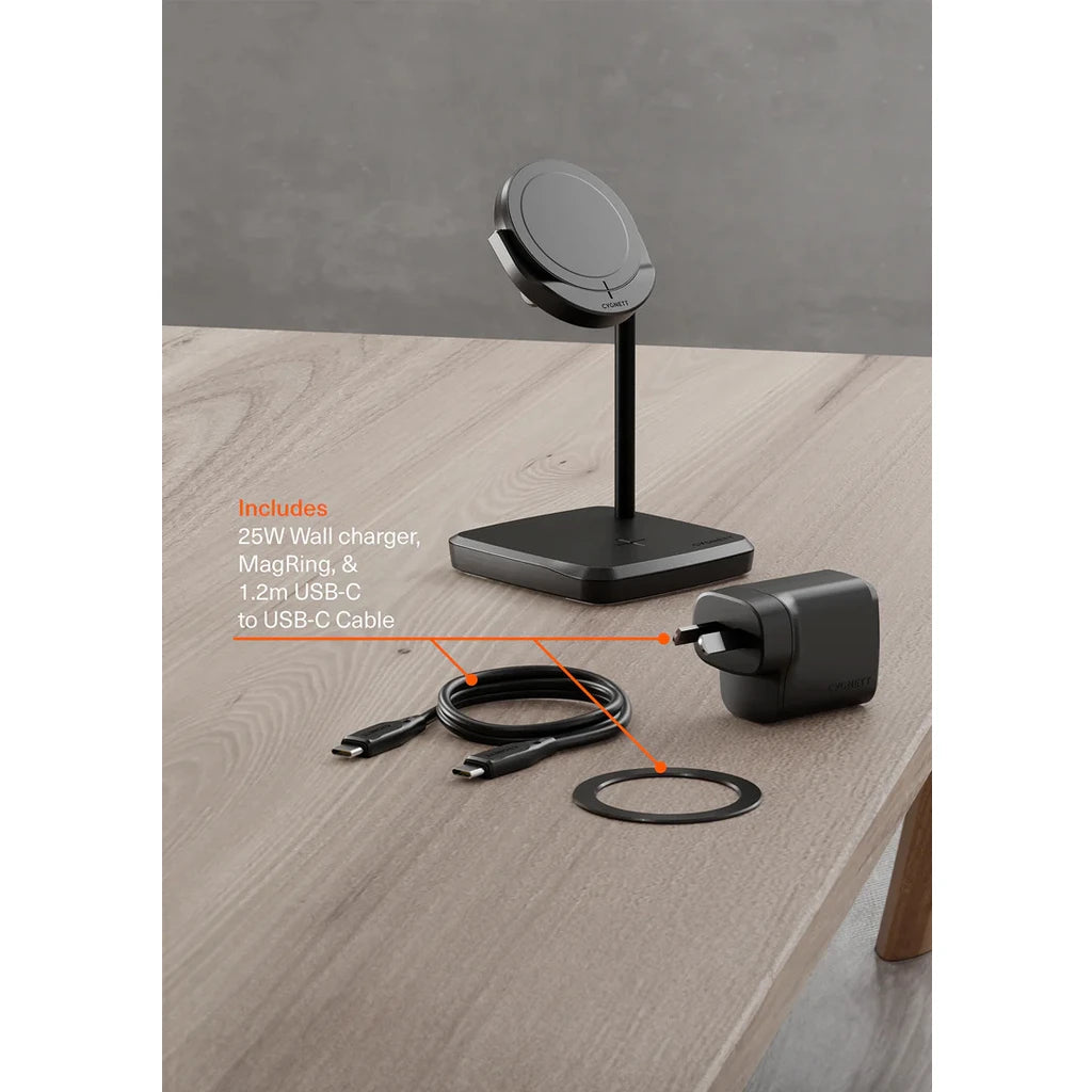 Cygnett Qi2 Draadloze 2 in 1  Oplader 15W Zwart