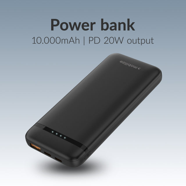 Mobilize Powerbank 10000mAh 20W Zwart