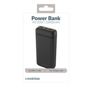 Mobilize Powerbank 20000mAh 20W Zwart