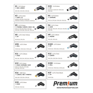 Premium Universele Laptopadapter 65W 17 Tips