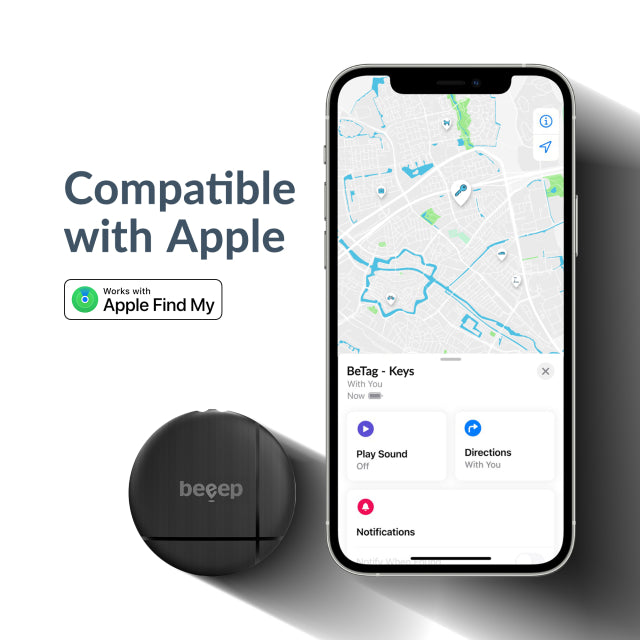 Beeep BeTag Apple Tracker met sleutelhanger Zwart