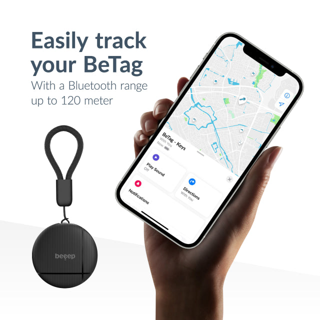 Beeep BeTag Apple Tracker met sleutelhanger Zwart