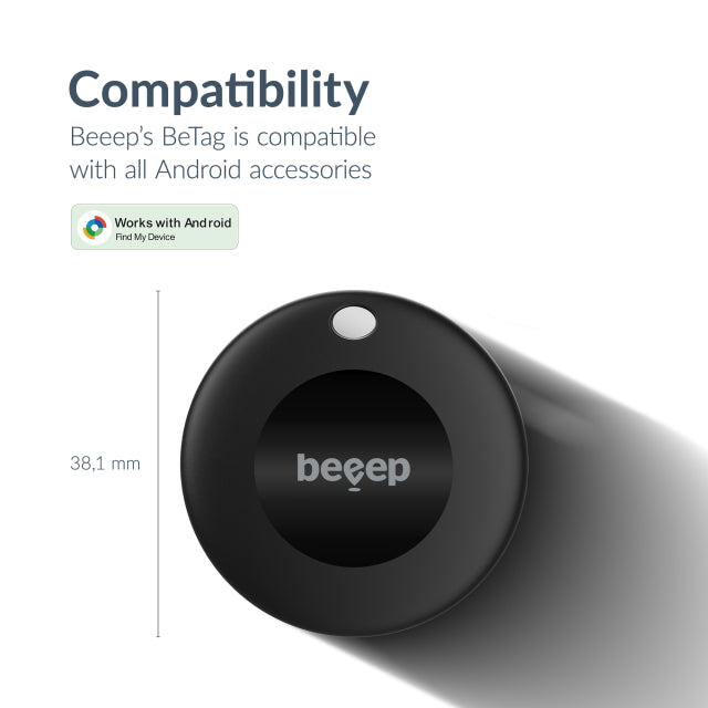 Beeep BeTag Android Tracker met sleutelhanger Zwart