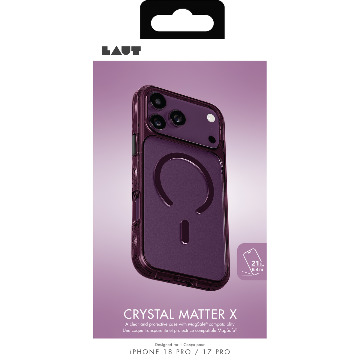 Laut Crystal Matter X MagSafe Hoesje - iPhone 18 Pro / 17 Pro - Bordeauxrood